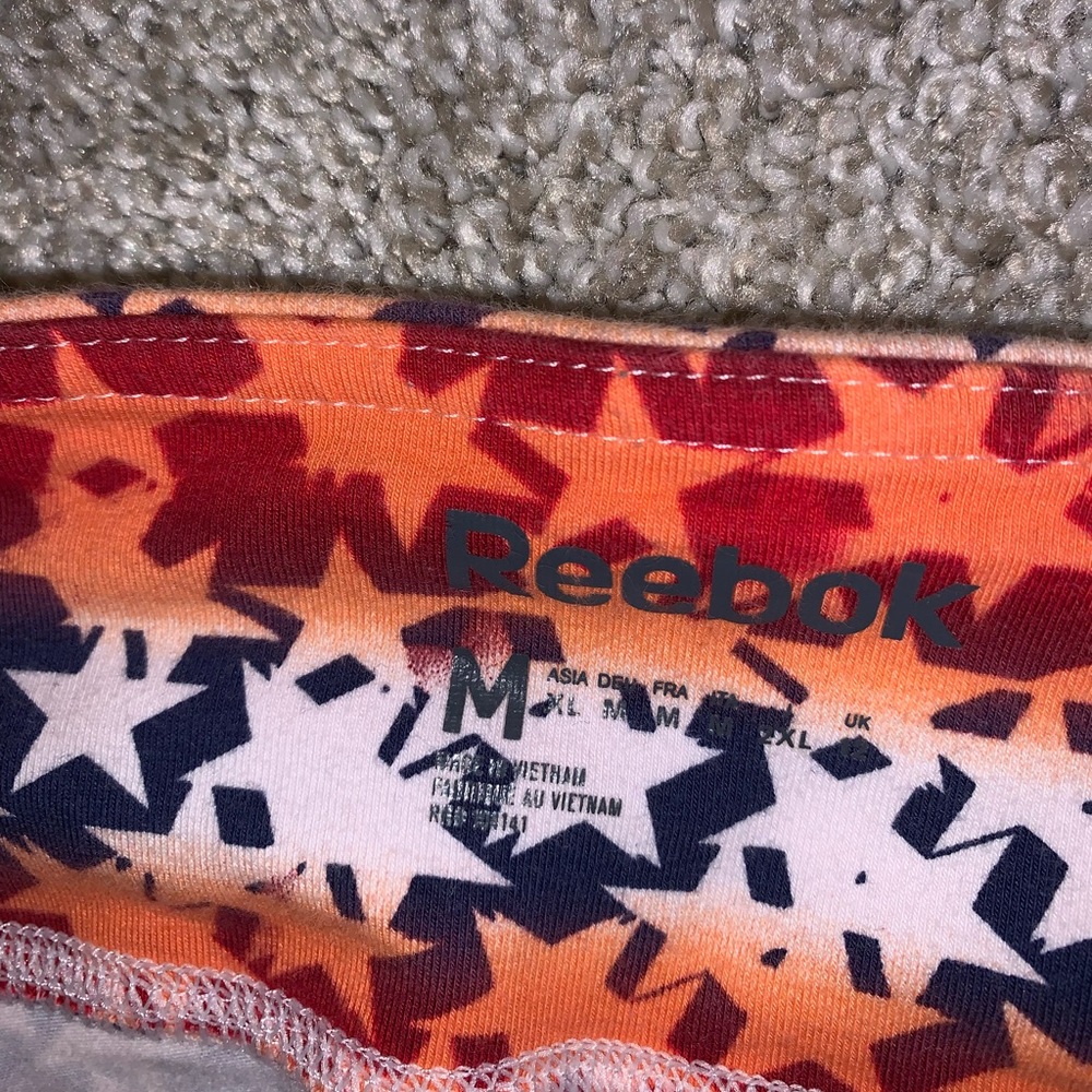 Reebok Orange & White Star leggings size M - Picture 7 of 11